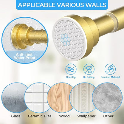 AIZESI Spring Tension Curtain Rod No Drilling 45 to 77 Inch, 7/8" Diameter - Image 5