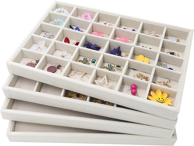 Stratalife 12 Grid Jewelry Organizer Tray, Stackable Drawer Earring Organizer - Image 2
