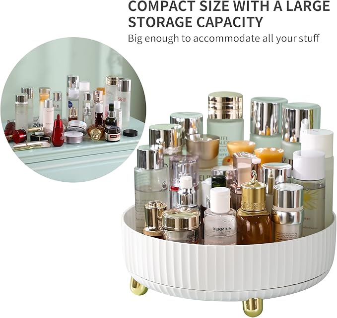 funest Makeup Perfume Organizer, 360 Degree Rotating Lazy Susan Cosmetic Desk - Image 3