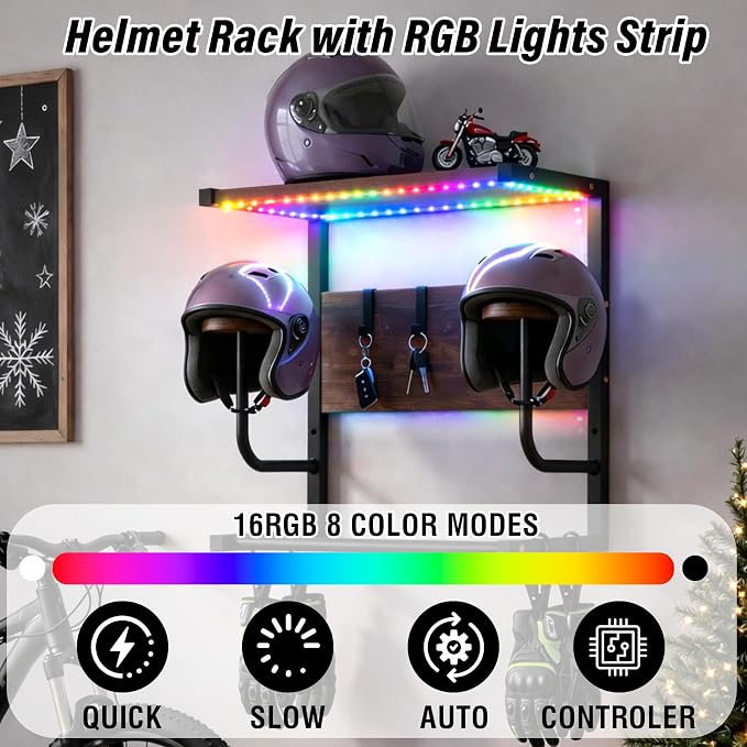 Motorcycle Helmet Rack Wall Mount - Image 7