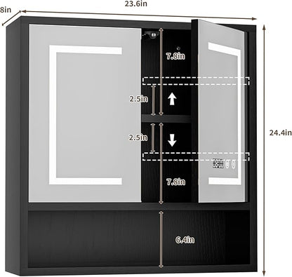 Bathroom Medicine Cabinet with Mirror, Lighted Wall Storage Cabinet, Living Room - Image 2
