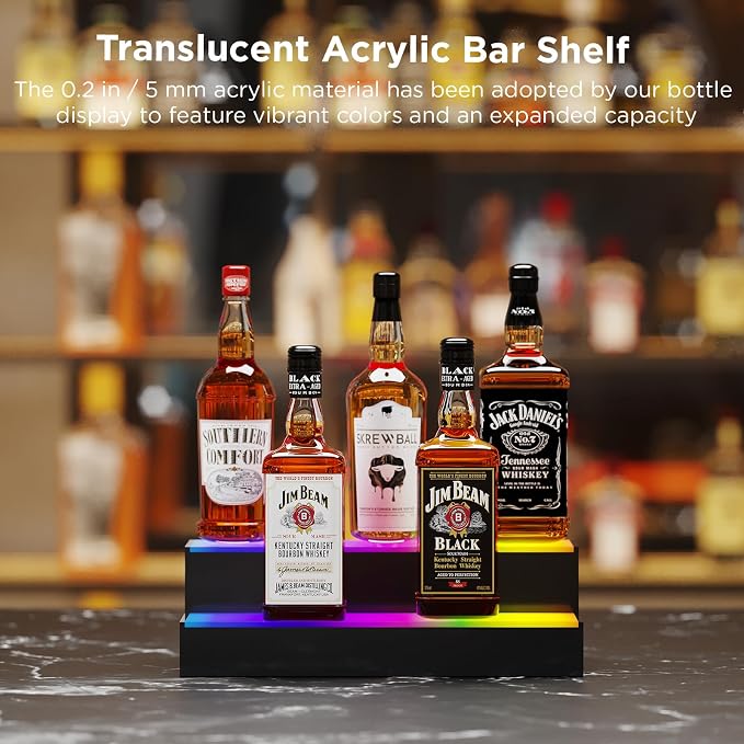 Dethan 2 Tier 15 Inch Liquor Bottle Display Shelf - Image 3