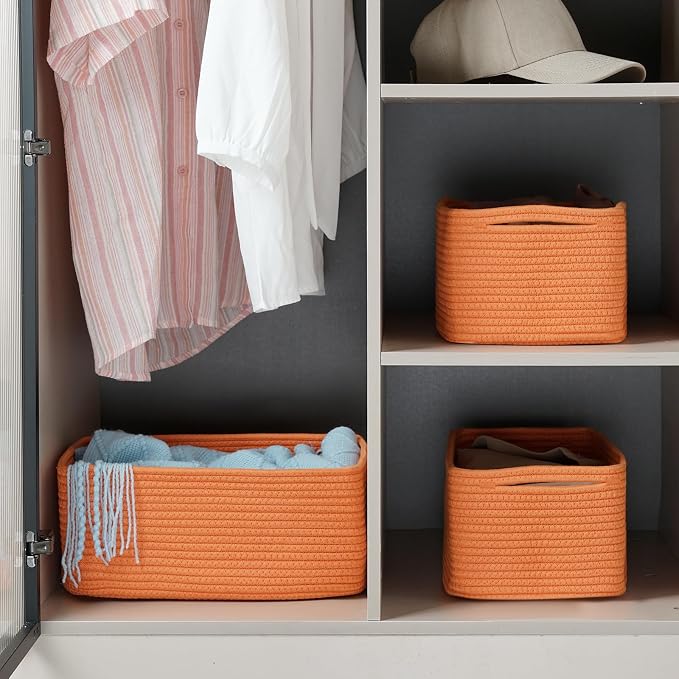 3-Pack Storage Baskets for Organizing | Woven Shelf Toy Basket | Rope Baskets - Image 4