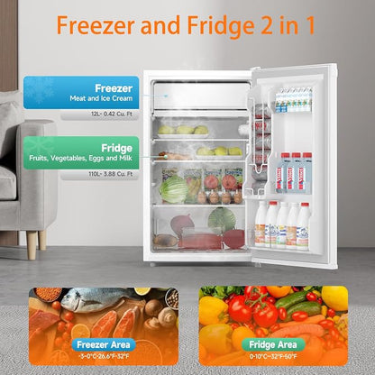 4.3 Cu.Ft Mini Fridge with Freezer, Single Door Refrigerator With 7 Settings - Image 4