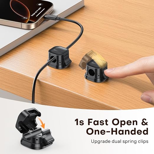 6Pack Cord Organizer, Adhesive Cable Clips - Image 2