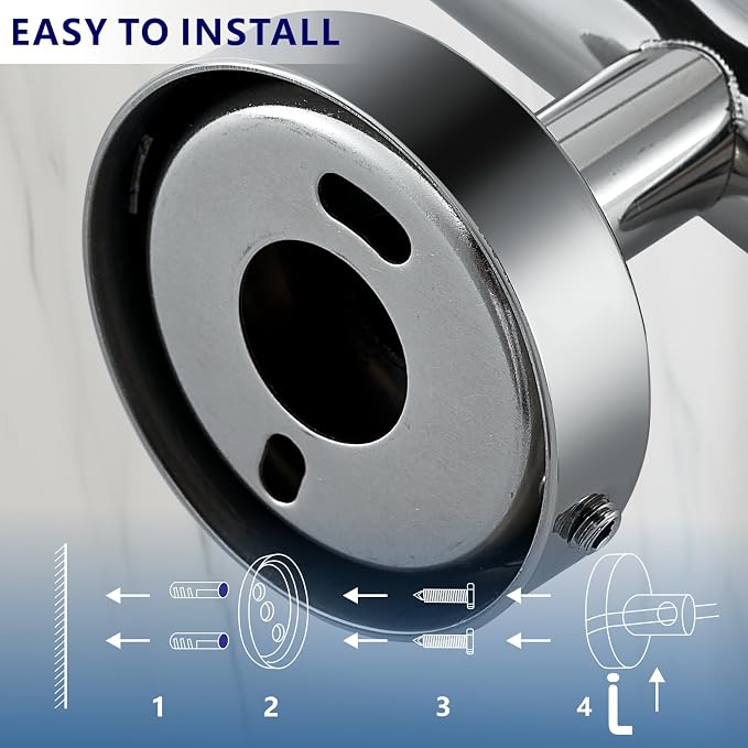 Bathroom Hardware Set Includes Towel Ring, Toilet Paper Holder and 2 Towel Hooks - Image 7