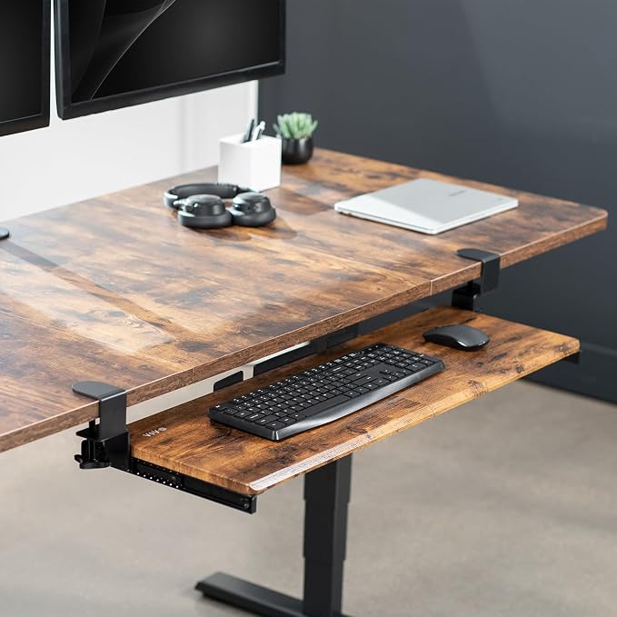 VIVO Vintage Brown Large 34 x 11 in Under Desk Keyboard Tray, MOUNT-KB15EN | - Image 2