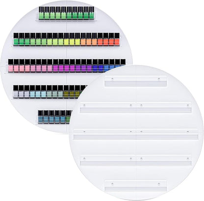 Wall Mount Nail Polish Organizer, 2 Packs Wood Nail Polish Rack w/Acrylic by HolaiNail