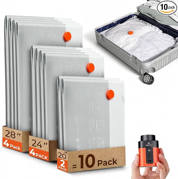 ETENWOLF 10 Pack Reusable Vacuum Storage Bags by ETENWOLF