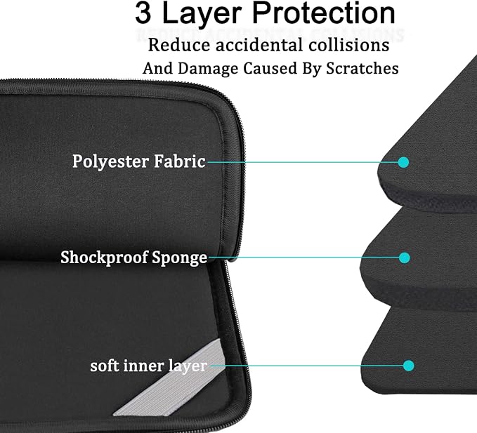 Laptop Sleeve Bag 15.6 inch, BOOEUDI Shockproof Protective Computer Carrying - Image 4