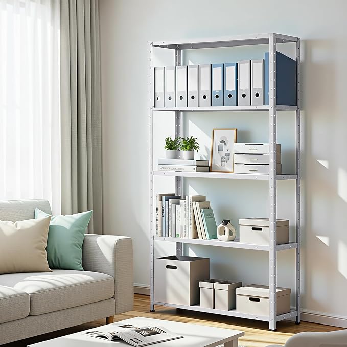 2500 LBS Capacity Heavy Duty Steel Shelving Unit, 5-Tier Garage Storage Shelves - Image 2
