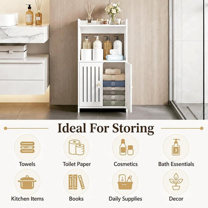 HAYOFAMY 3-Tier Bathroom Storage Cabinet 8.7" D x 14.2" W x 24.8" H | White - Image 6