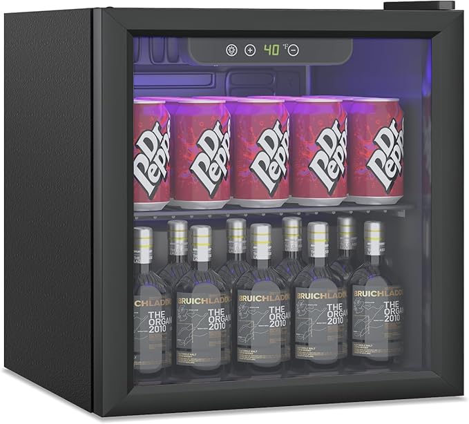 1.3 Cubic Feet Mini Fridge, 60 Can Freestanding Beverage Refrigerator by Erivess
