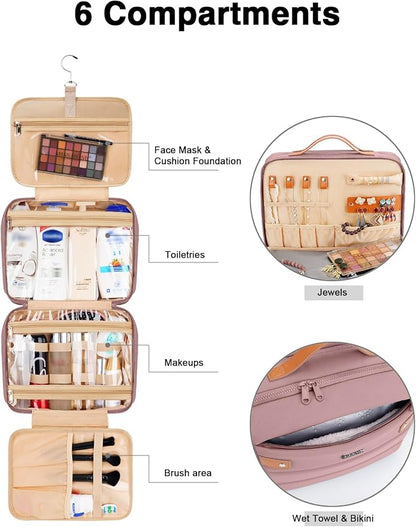 Women's Hanging Toiletry Bag, Waterproof Travel Cosmetic Organizer - Image 3