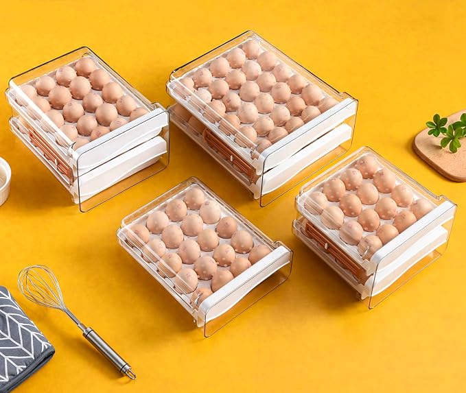 Sooyee Egg Holder for Fridge, 2 Drawers 60 Eggs | Eggs Organizer for - Image 6