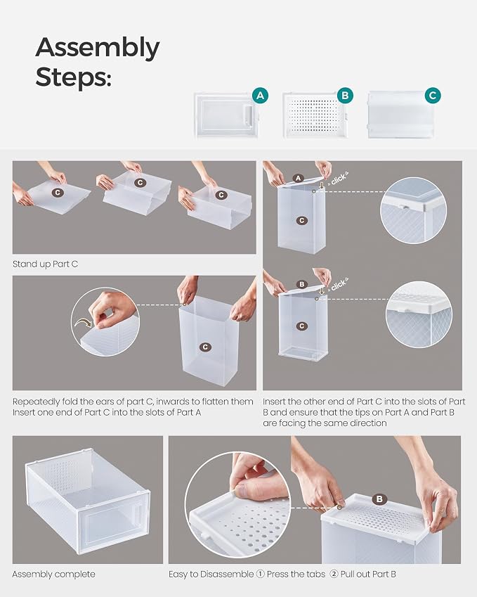 SONGMICS Shoe Boxes, Stackable Clear Plastic Boxes - Image 5