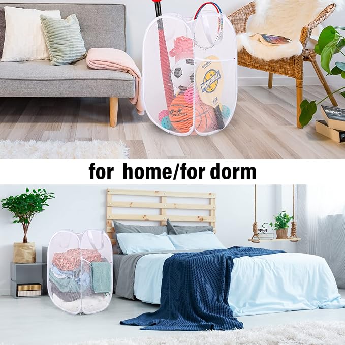 BATTOO Deluxe Strong Mesh Pop up Laundry Hamper Basket - Image 6