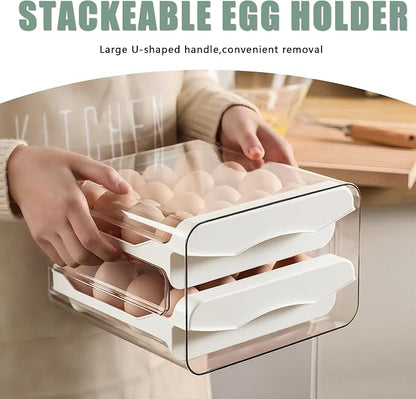 Refrigerator egg rack, egg container, egg storage box, double-layer transparent - Image 6