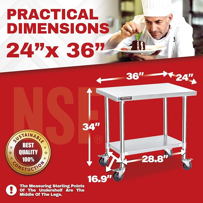 DuraSteel 24x36 NSF Stainless Steel Cart - Image 6