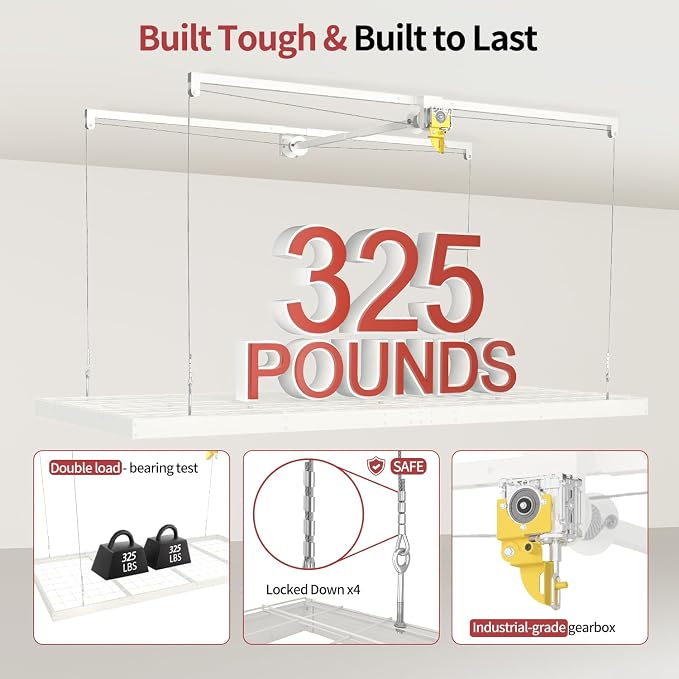 Garage Ceiling Storage Racks, Heavy-duty 4x8 FT Overhead Garage Storage Rack - Image 3