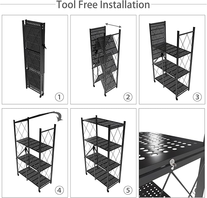 4 Tier Foldable Storage Shelf - Image 7