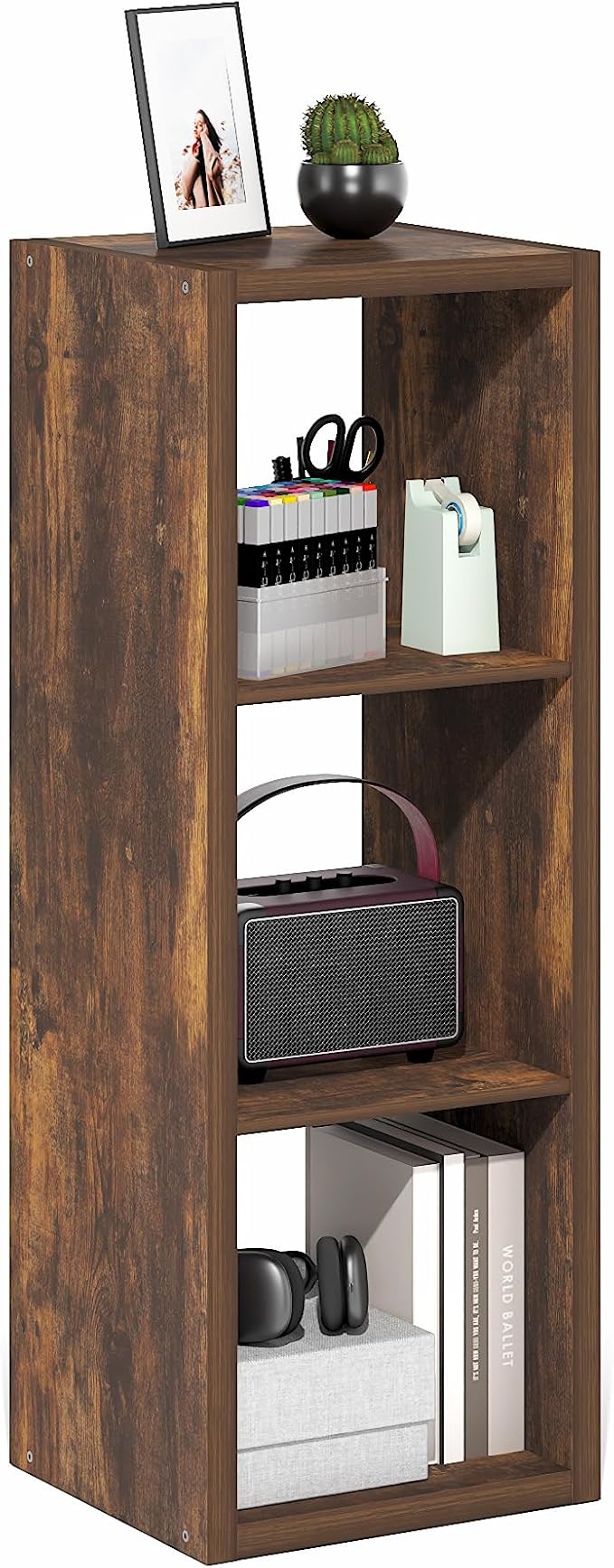 Furinno Cubicle Book Shelf, 3-Cube Bookshelf, Extra Thick Frame Horizontally & by Furinno-FitsYourSpaceFitsYourBudget