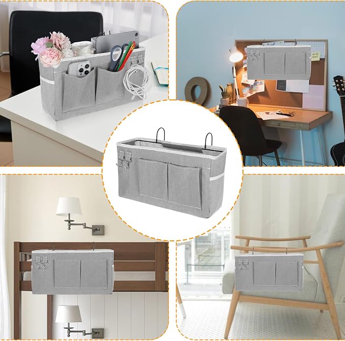 2 Pcs Bedside Caddy Storage Organizer/Bedside Storage Bag - Image 6