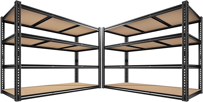 ROOMFAVE 2800LBS Garage Shelving 60" W Metal Shelving Storage Shelves Heavy by RoomFave-organizeyourjoy