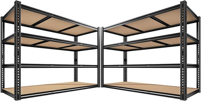 ROOMFAVE 2800LBS Garage Shelving 60" W Metal Shelving Storage Shelves Heavy by RoomFave-organizeyourjoy