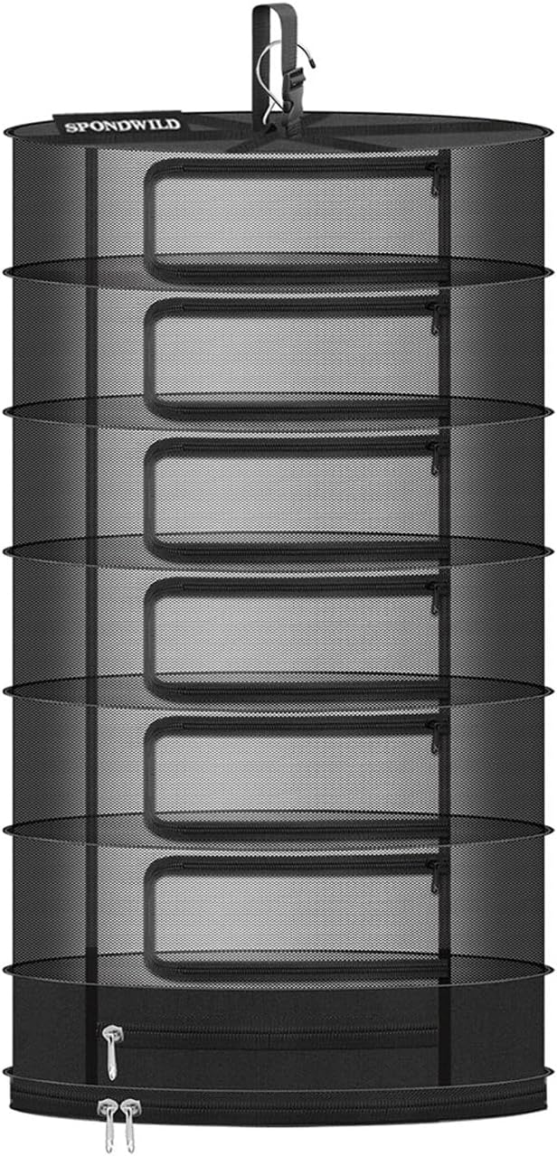 Herb Drying Rack Hanging Mesh, 2ft Diameter 7 Layer Plant Drying Rack by SPONDWILD