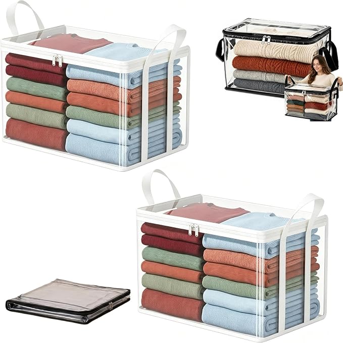 Large Clear Thick Plastic Storage Box by Elradin