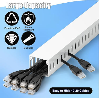 99in Professional Server Rack Cable Management Raceway, H1.4in x W1.6in Cable - Image 3