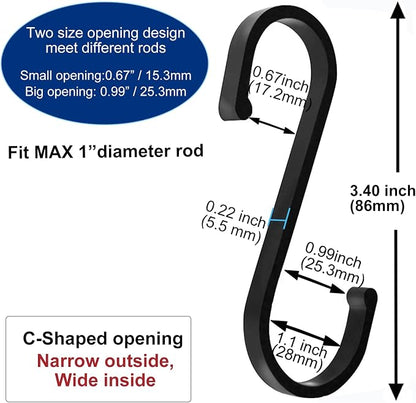 GAViA S Hooks, S Shaped Hooks, Matte Black S Hooks Heavy Duty - Image 3
