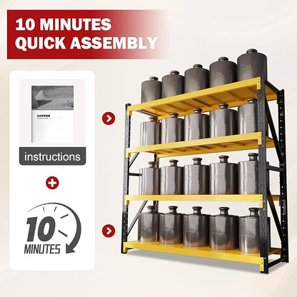 5000LBS Garage Shelving Heavy Duty, 59” W Storage Shelves, 4-Tier Adjustable - Image 7