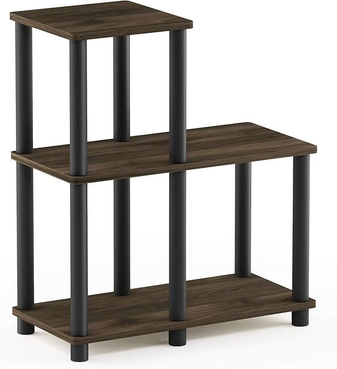 Furinno Turn-N-Tube Accent Decorative Shelf, Columbia Walnut/Black - Image 5