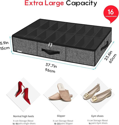 Onlyeasy Sturdy Under Bed Shoe Storage Solution Organizer - Image 2