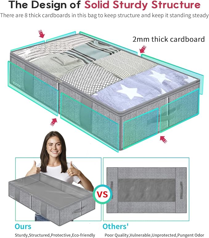 Onlyeasy Breathable Under Bed Storage Bags - Image 4