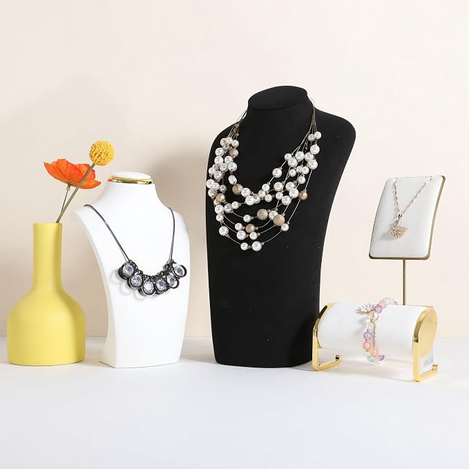 GemeShou Black necklace hanger jewelry organizer, Velvet jewelry stand necklace - Image 7