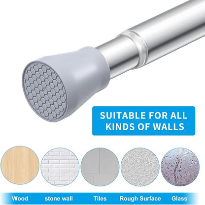 AIZESI 2PCS Tension Curtain Rod 28-48 Inch Adjustable No Drilling, No Slip - Image 4
