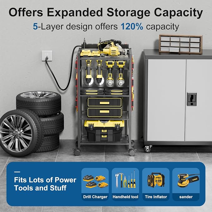 5-Tier Power Tool Organizer Cart - Image 6