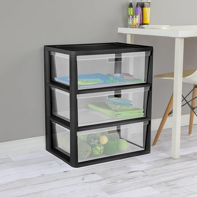 3 Drawer Wide Plastic Storage Cabinet | 3 Drawer Wide Plastic Storage Cabinet - Image 7