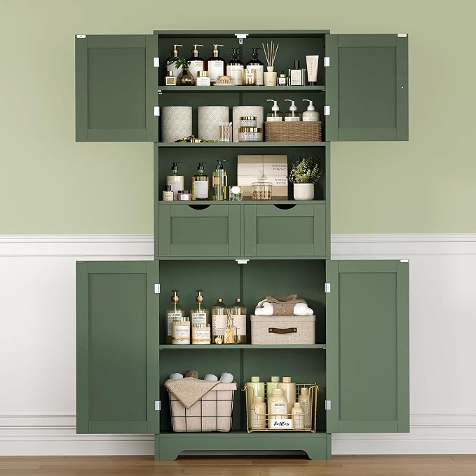 Iwell 58" H Tall Bathroom Storage Cabinet - Image 7