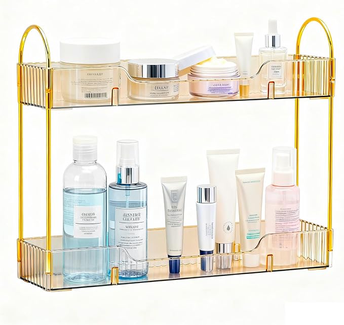 Bathroom Countertop Organizer, 2-Tier Slim Vanity Storage Rack - Image 3