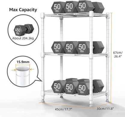 450 lbs Wire Storage Shelving 3-Tier Utility Shelving Unit Steel Organizer Wire - Image 3