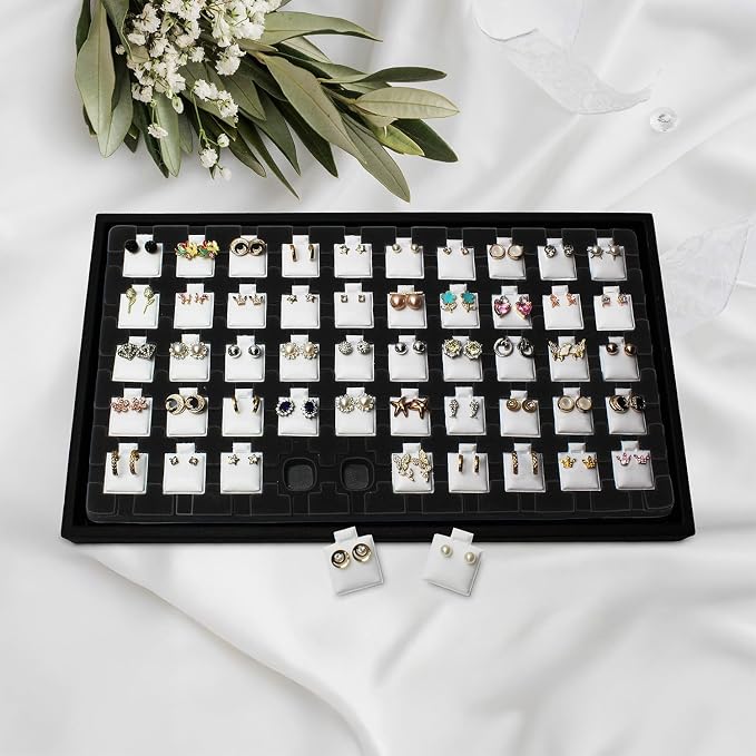 Ikee Design 2 Pcs Set Black Earring Display Tray - Image 7