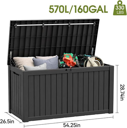 Outdoor Storage Box, Resin Deck Boxes Indoor and outdoor, Waterproof Storage - Image 2