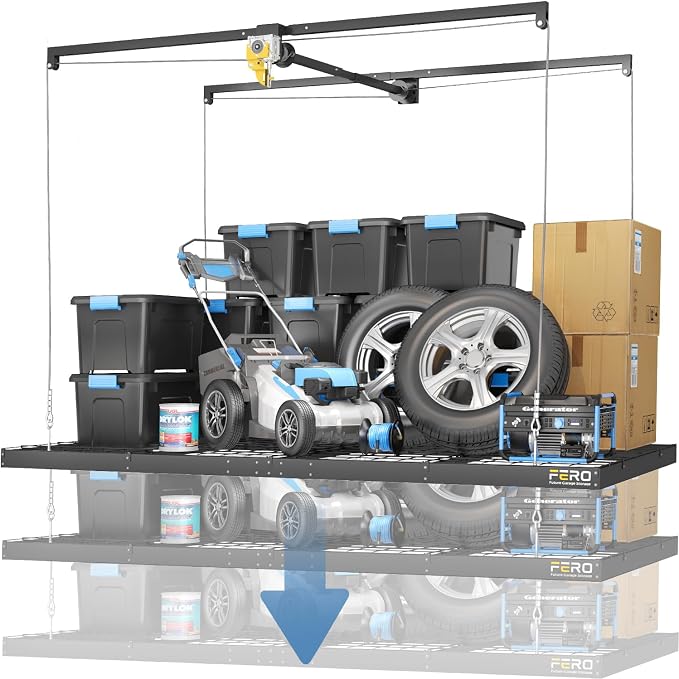 Overhead Garage Storage Rack – 4x8 FT Garage Ceiling Storage Racks by Unknown