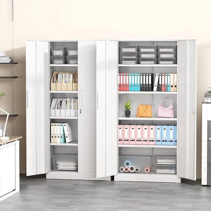 Greenvelly White Metal Storage Cabinet - Image 8