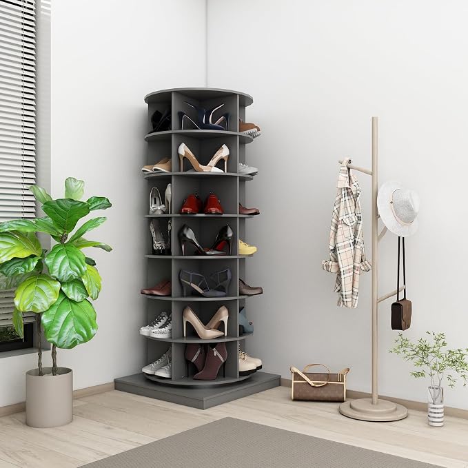 Rotating Shoe Rack Tower, 7-Tier Spinning Shoe Rack, Free Standing 360° - Image 7