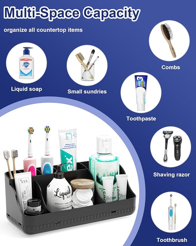 Bathroom Counter Organizer and Storage, 7 Slots Detachable Toothbrush Holders - Image 6